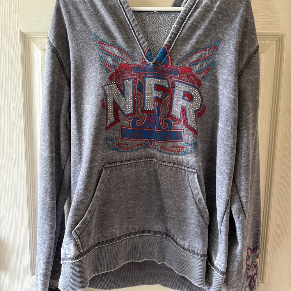 Gray NFR Las Vegas Hoodie with bling 2016